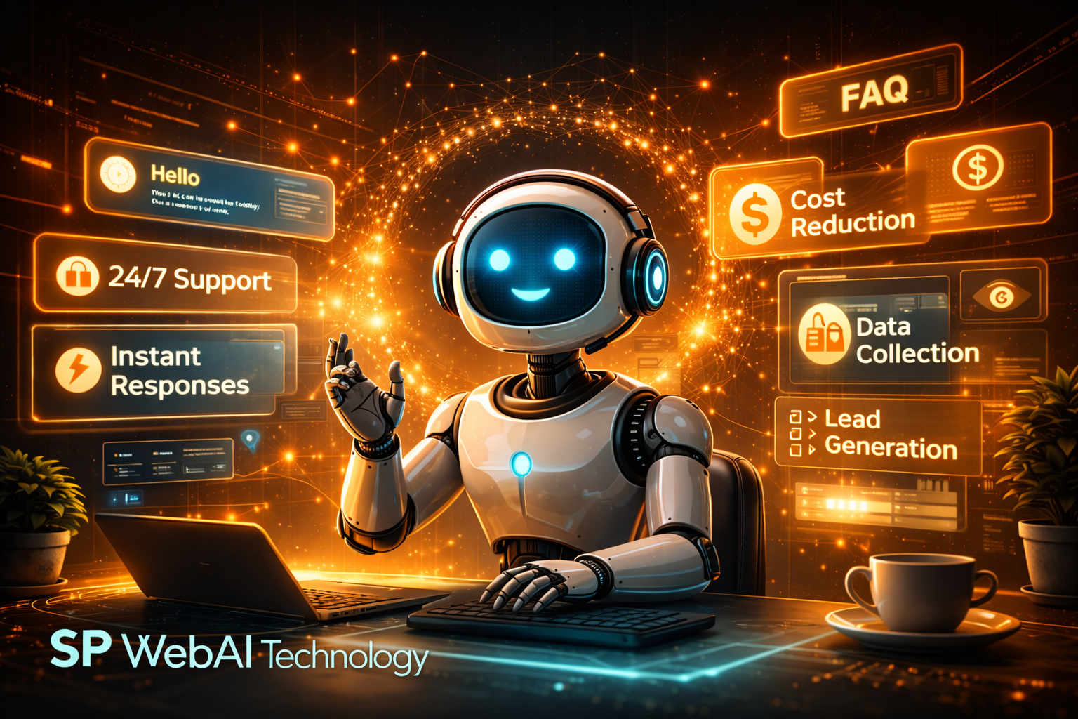 AI chatbot assisting customers with automated support interface