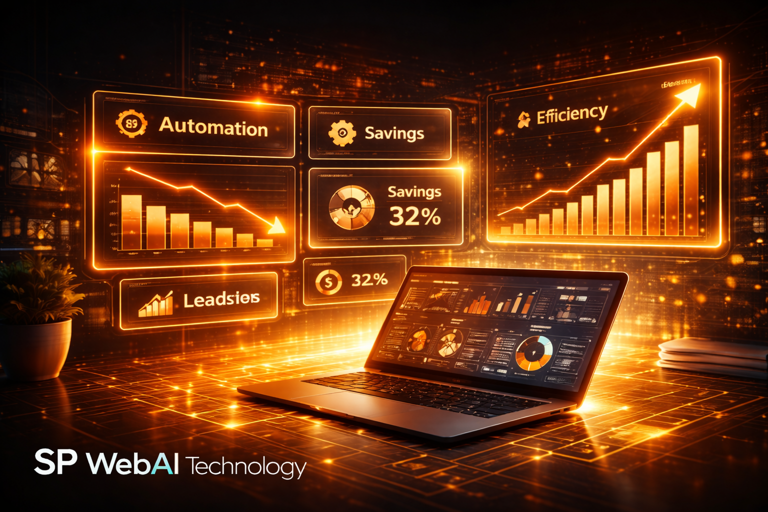 AI cost optimization dashboard showing reduced expenses and improved efficiency