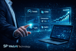 AI sales automation dashboard with lead scoring and revenue growth analytics